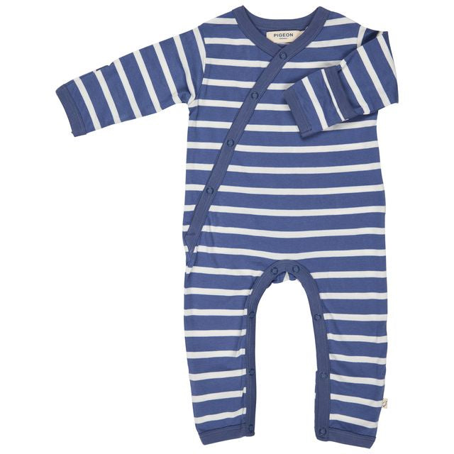 Kimono Romper Breton Stripe- Indigo Blue