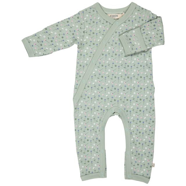 Kimono Romper - Flowers Green