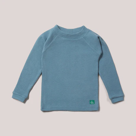 Dreamy Blue Waffle Long Sleeved Cosy Top