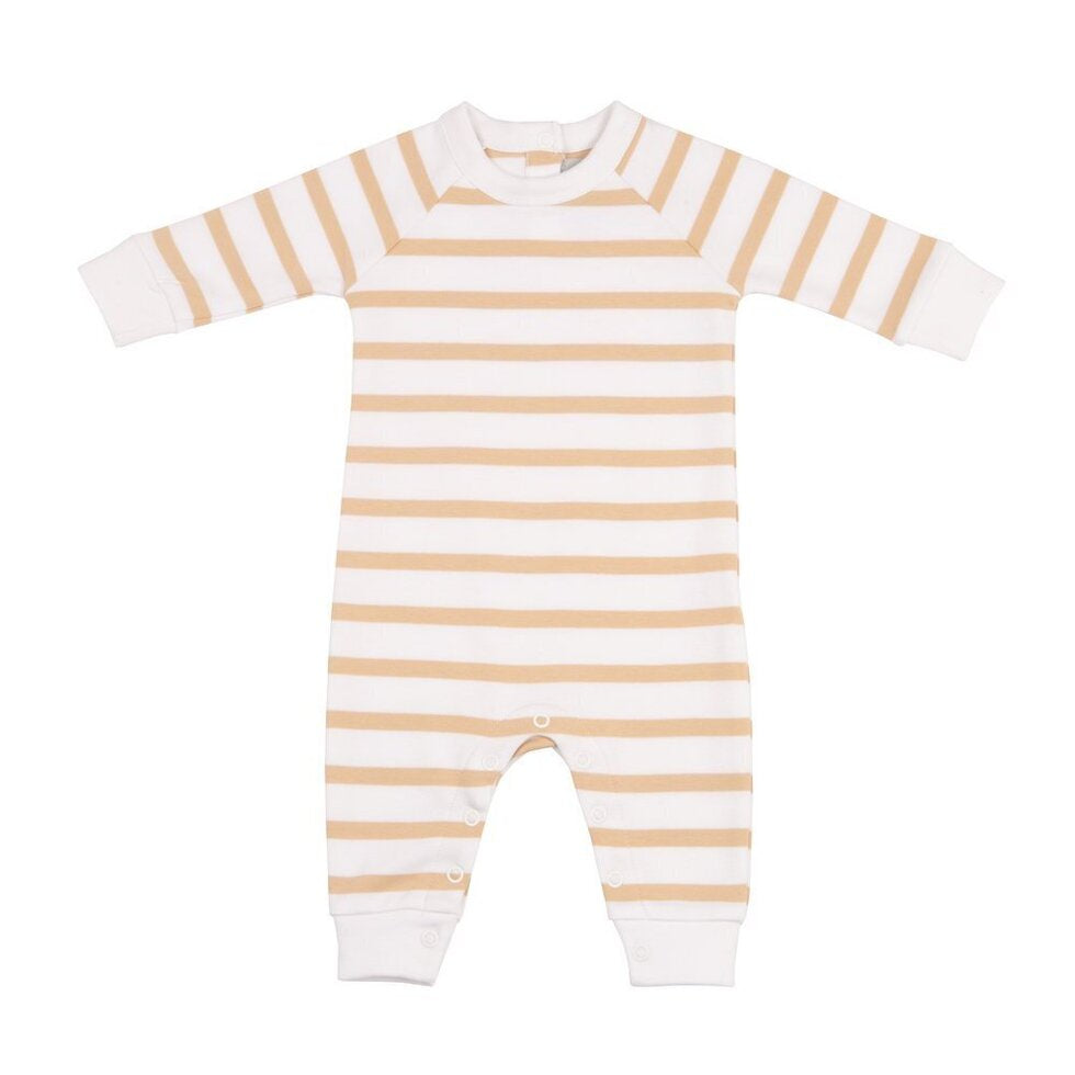 Biscuit & White Breton Striped All-in -One