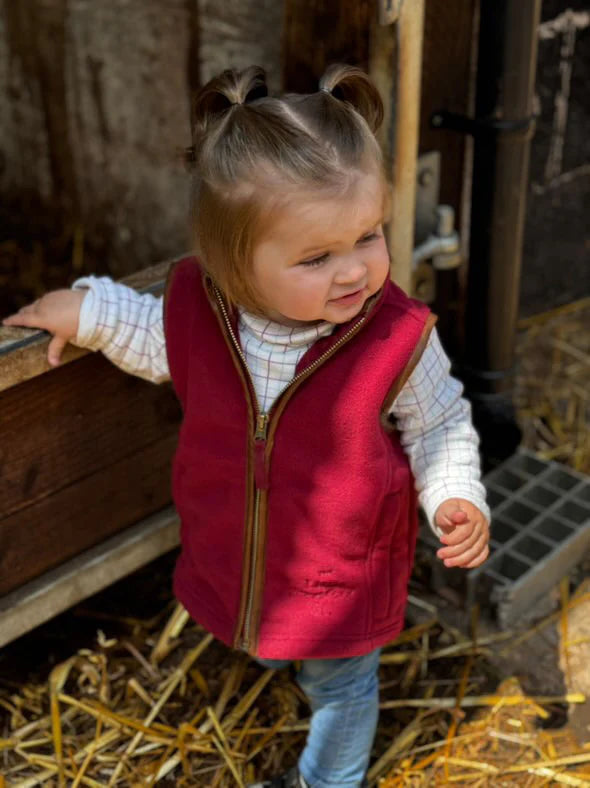 Mini Fleece Gilet - Burgundy, Navy and Forest Green