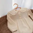 Frill Collar Muslin Romper - Buttermilk