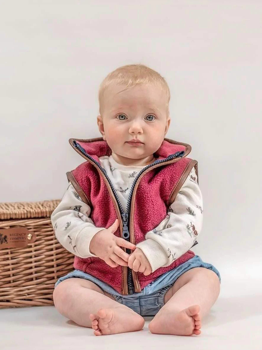 Mini Fleece Gilet - Burgundy, Navy and Forest Green