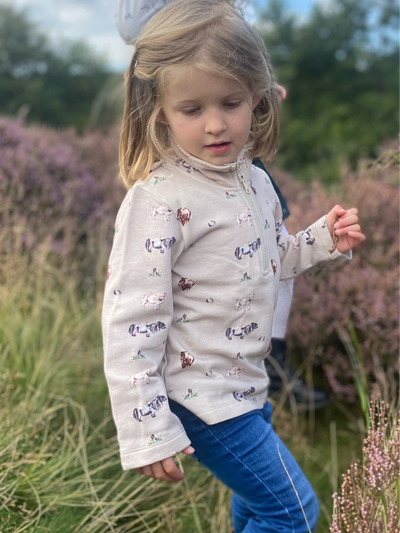 Pony Half Zip Sweatshirt - Oatmeal