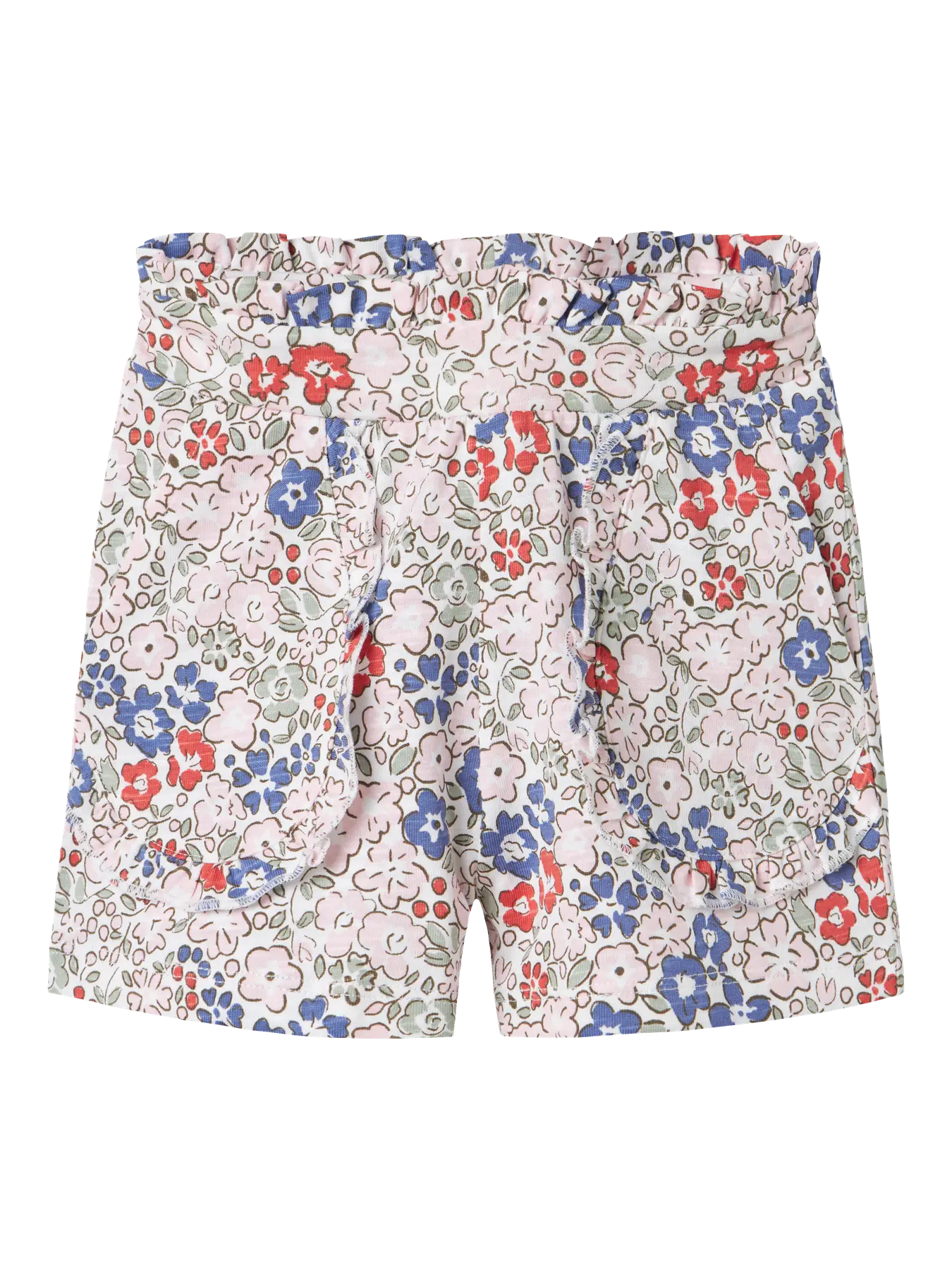 Floral Cotton Shorts - Bright White