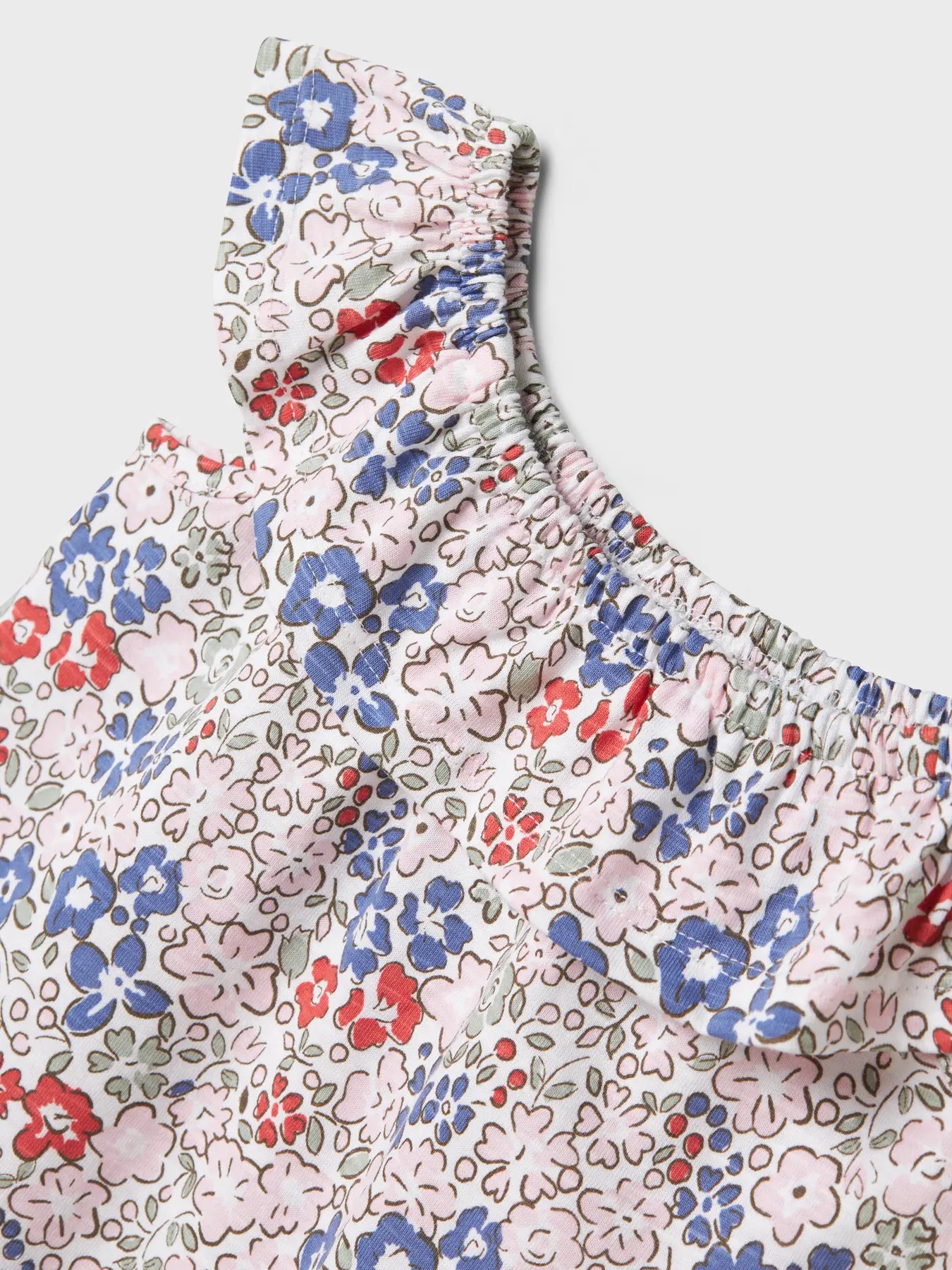 Floral Ruffle Top - Bright White