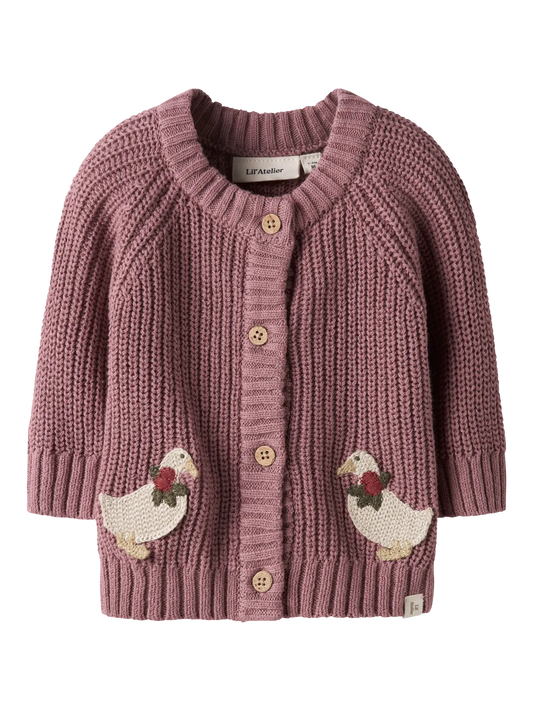 Little Goose Cardigan - Rose
