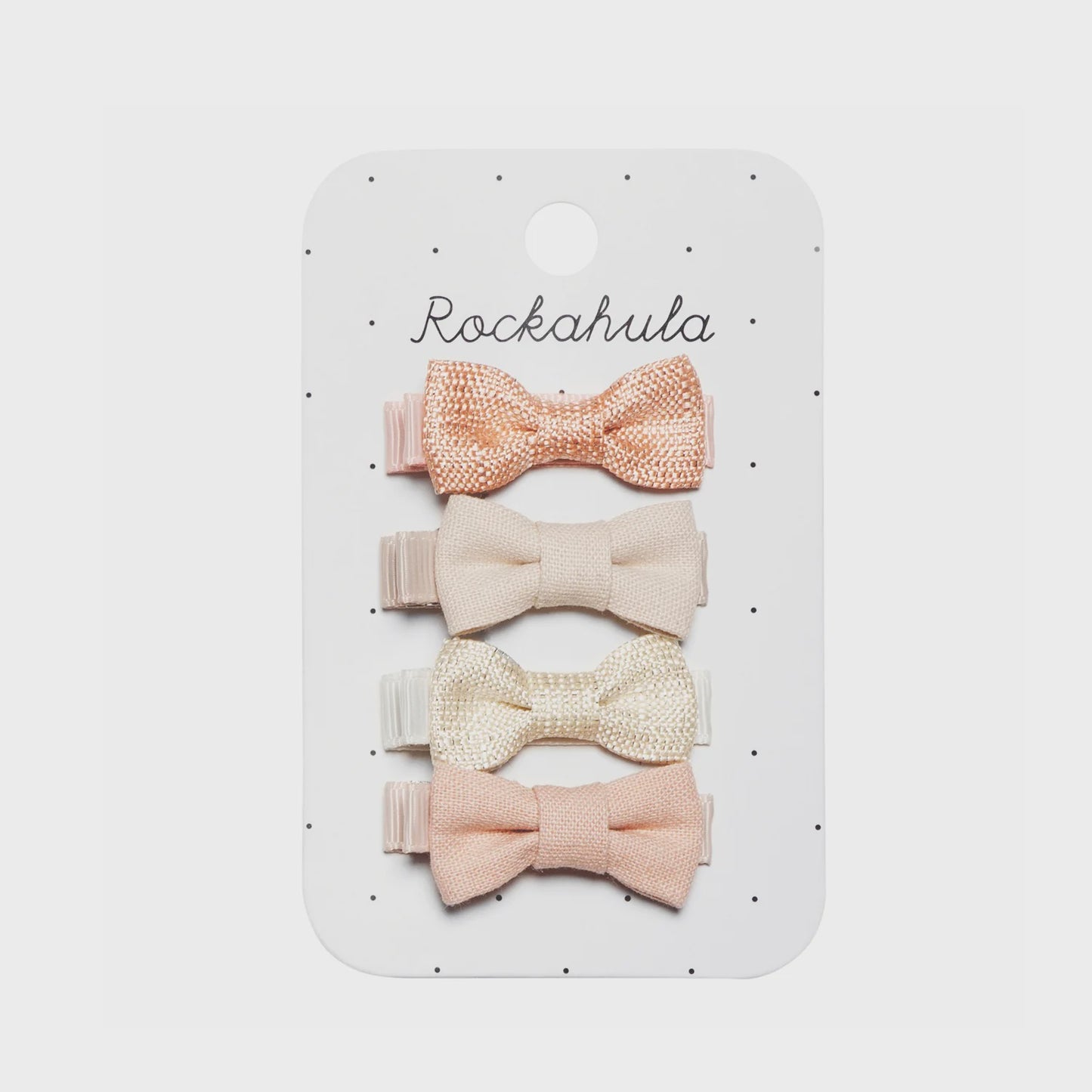 Flora Linen Mini Bow Clips