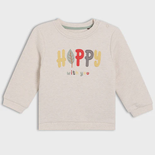 Happy Printed Sweatshirt - Taupe