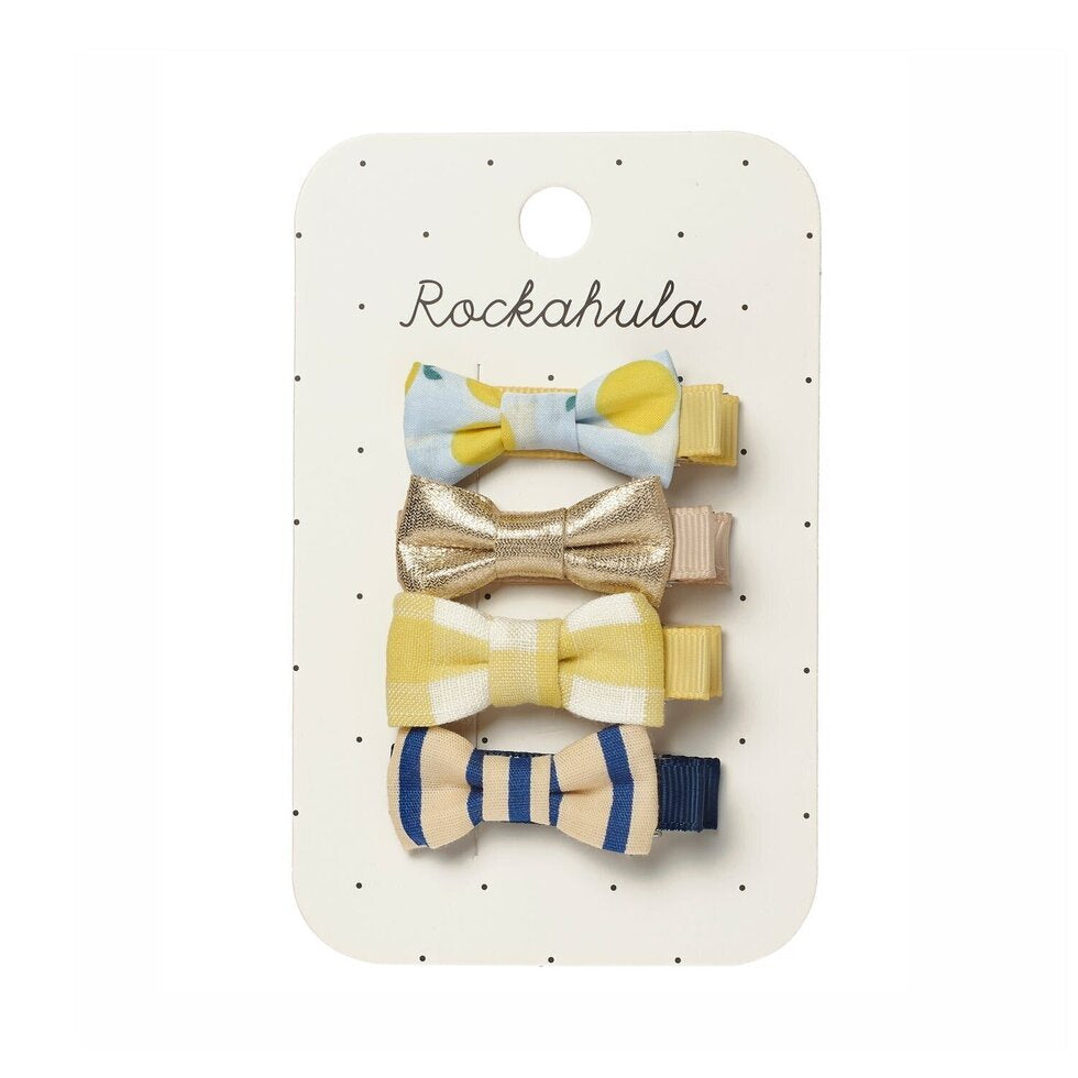 Lemon Drop Mini Bow Clip Set