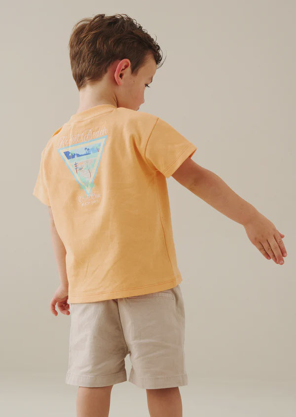 Mini Crew Printed Orange T-Shirt