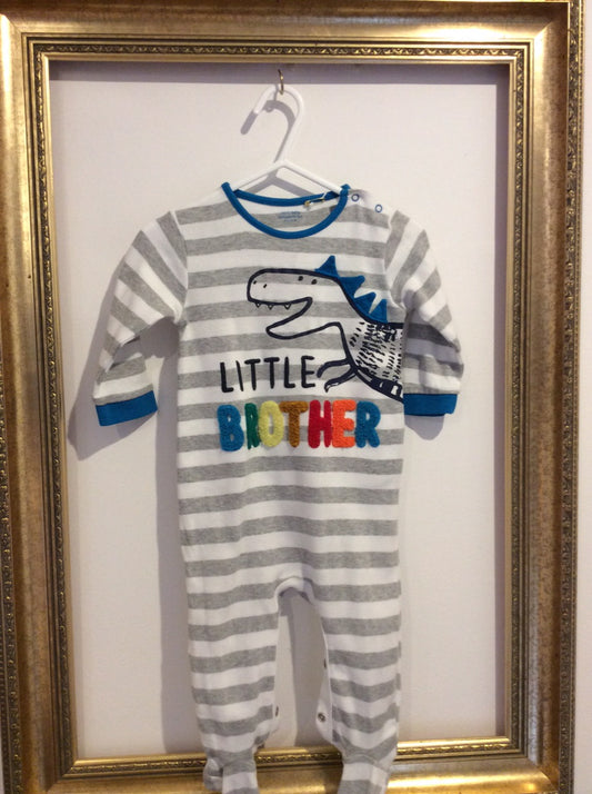 Pre-loved Next Dino Little Brother Sleepsuit 6-9m