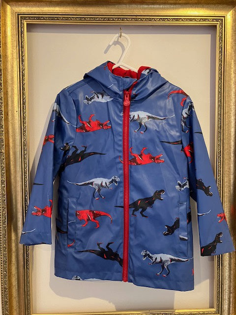 Pre-loved Joules Blue Dino Raincoat 4y
