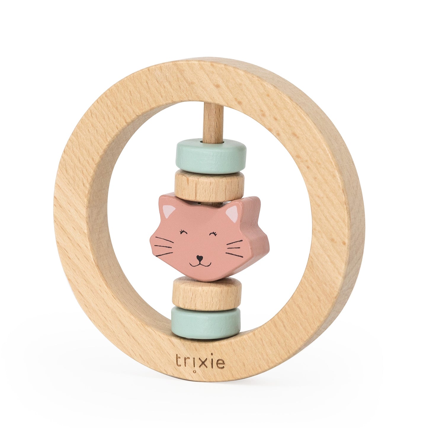 Wooden Round Cat Rattle