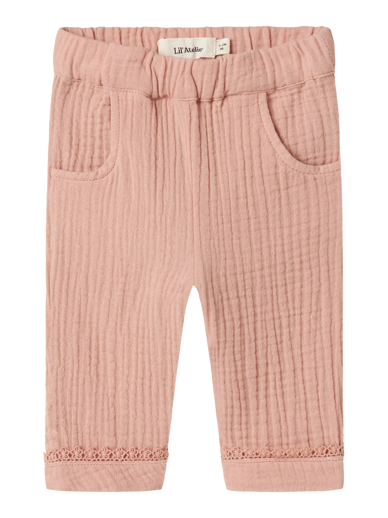 Muslin Cotton Trousers - Misty Rose