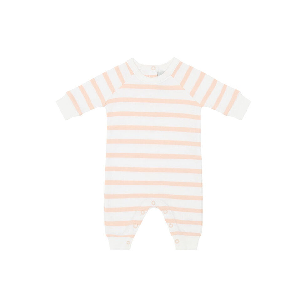 Powder Pink & White Breton Striped - All-in-one