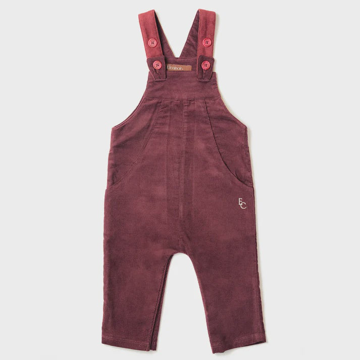 Cord Dungarees - Burgundy