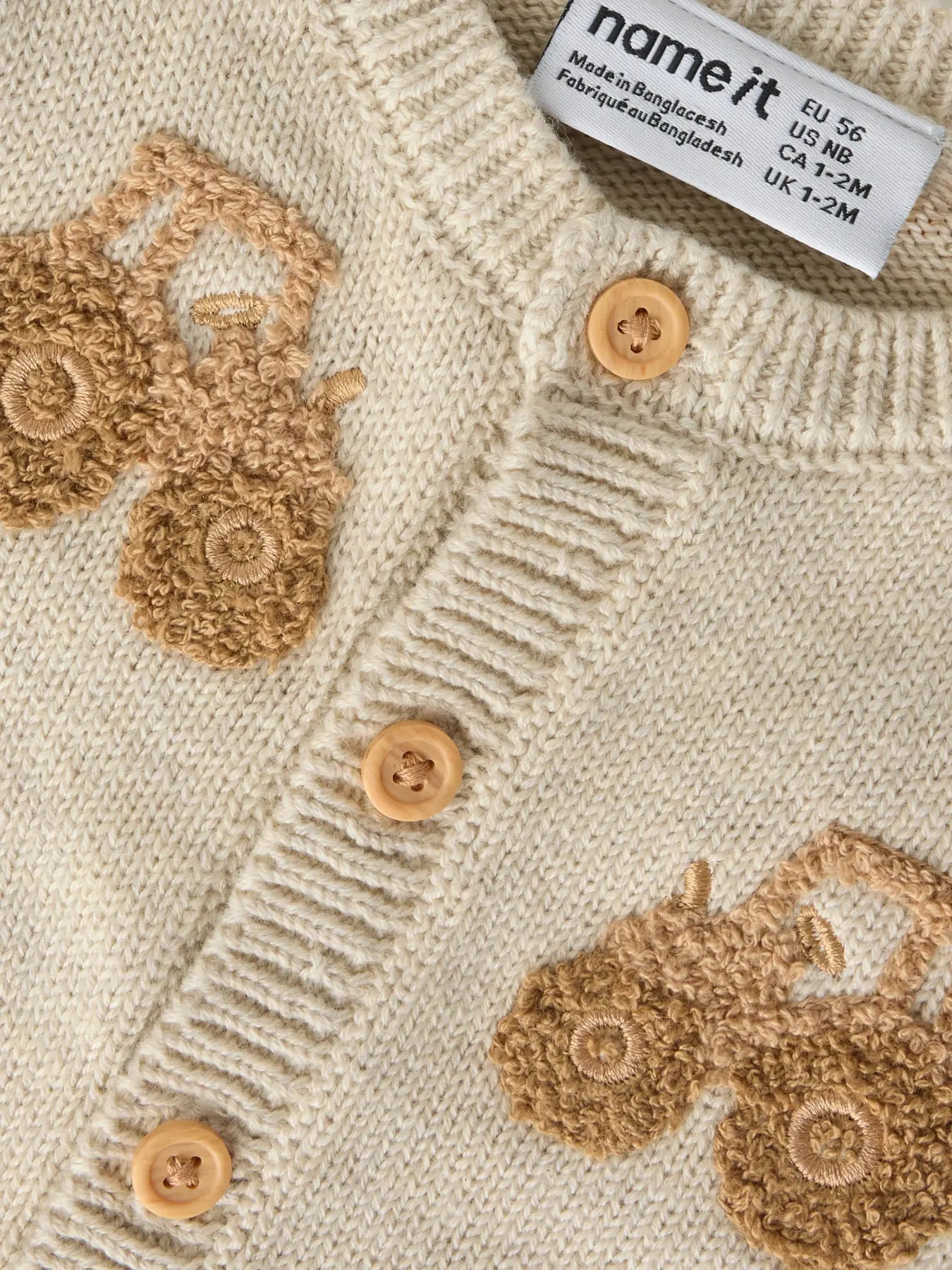 Organic Tractor Cardigans -Ecru & Sesame