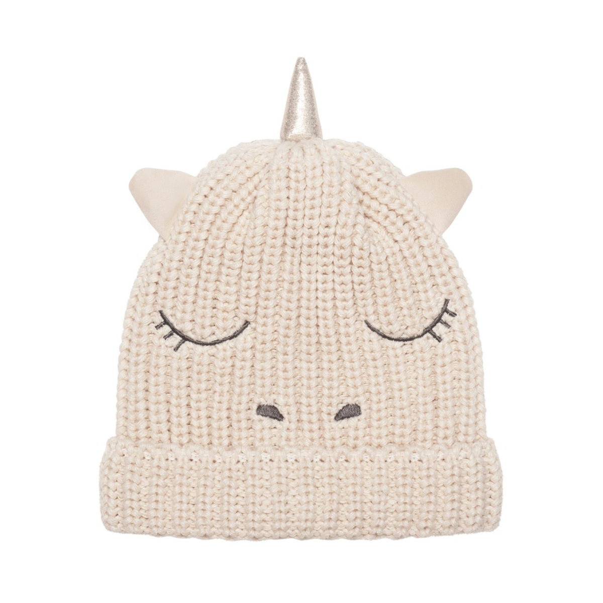 Rainbow Unicorn Knitted Hat - 3-6 years