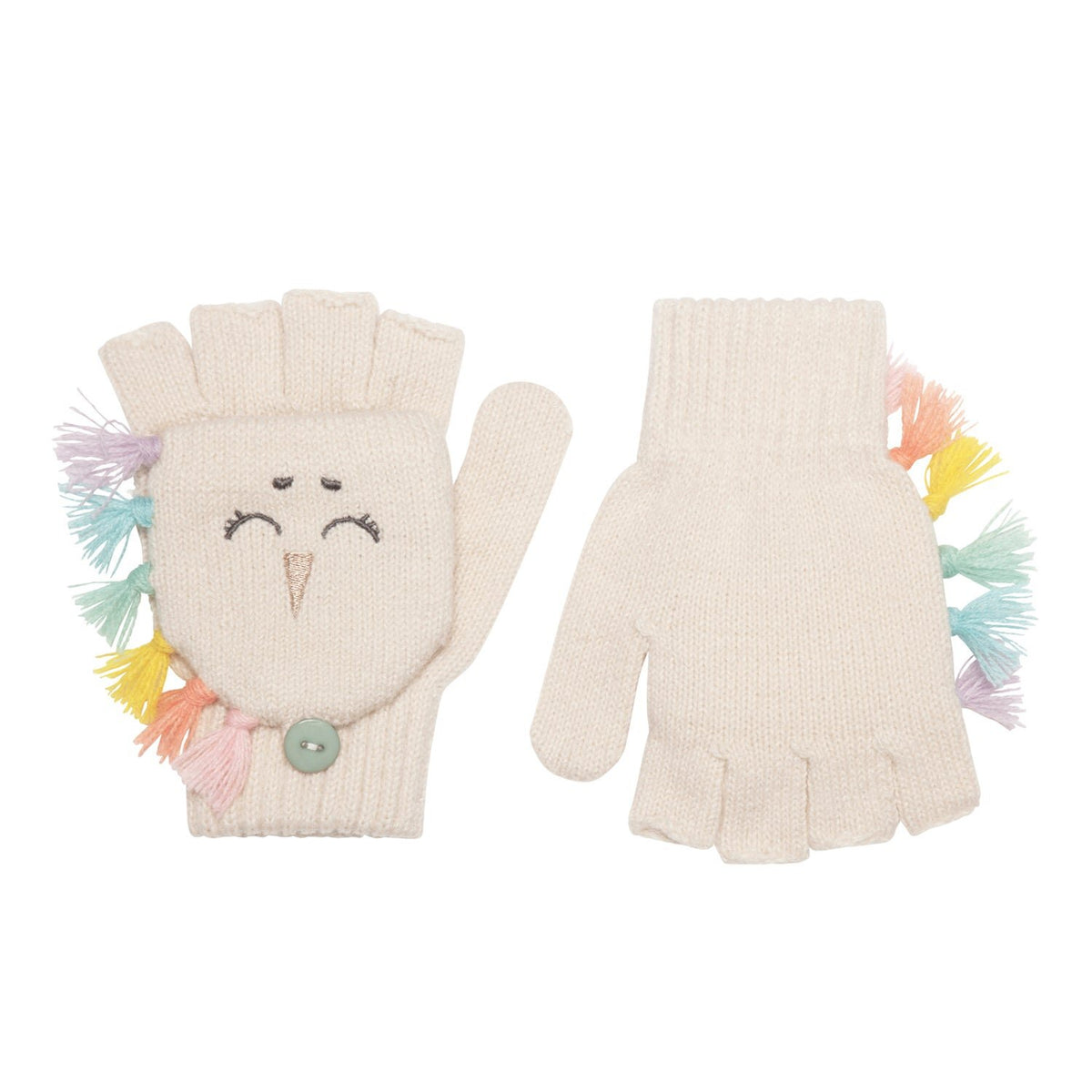 Rainbow Unicorn Knitted Gloves - 3-6 years