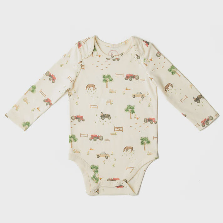 Organic Cotton Bodysuit - Farm Print