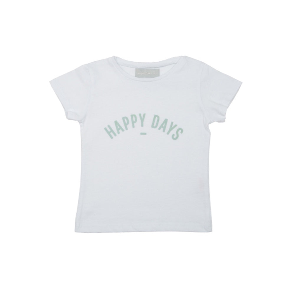 White "Happy Days" Cap Sleeved T-Shirt