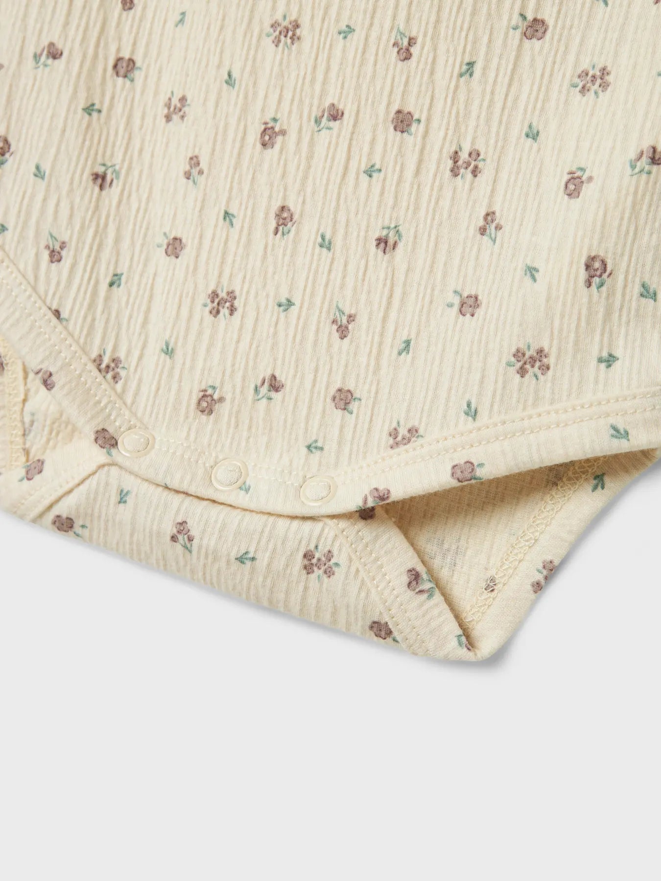 Floral Cap Sleeved Bodysuit & Shorts Set - Bleached Sand