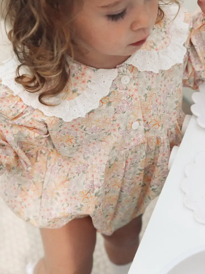 Frill Collar Romper - Meadow