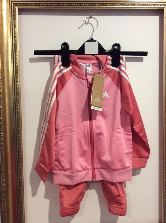 Pre-loved Adidas Pink Tracksuit 2-3y with tags