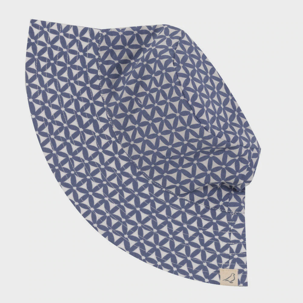 Block Print Reversible Sun Hat - Blue