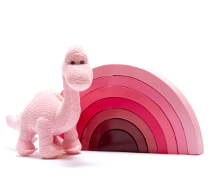 Pink fairtrade wooden rainbow toy
