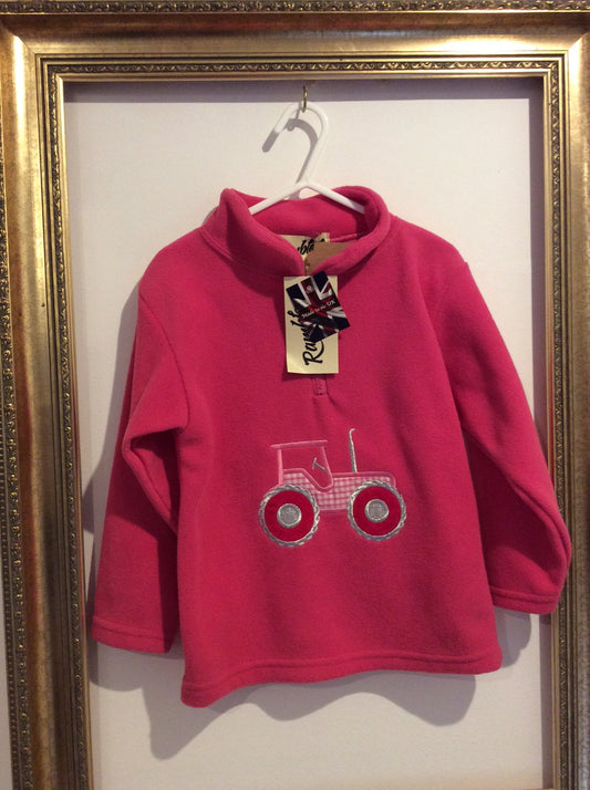 Pre-loved Pink Tractor Fleece 4-5y with tags