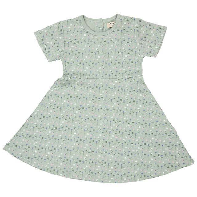 Flowers Skater Dress - Green