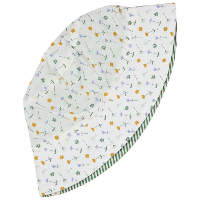Reversible Sun Hat Flowers - White