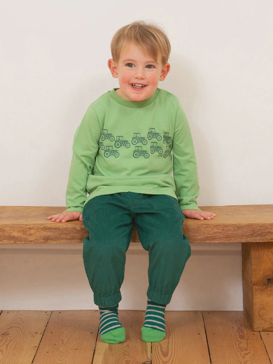 Cosy Cord Pull Ons - Green (GOTS)