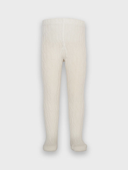 Cable Knit Tights - Cream (GOTS)