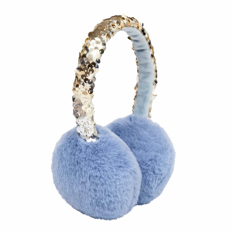 Shimmer Sequin Earmuffs - Blue