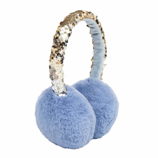 Shimmer Sequin Earmuffs - Blue