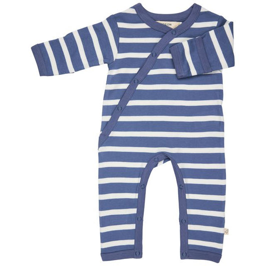 Kimono Romper - Breton Stripe- Velvet Blue/White