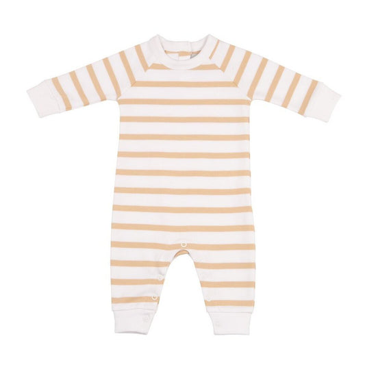 Biscuit & White Breton Striped All-in -One
