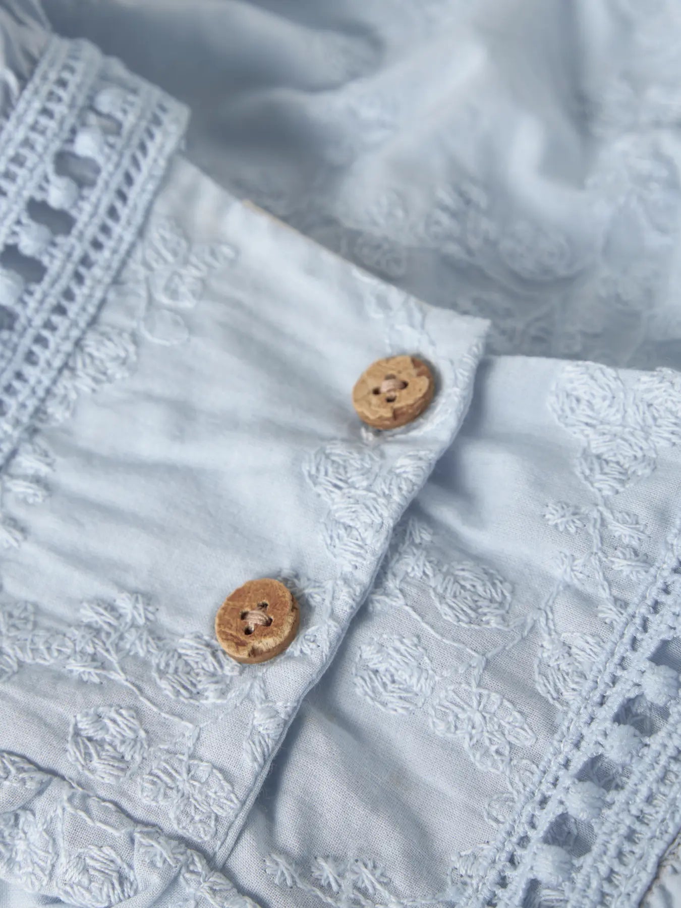 Soft Blue Baby Lace Detail Romper