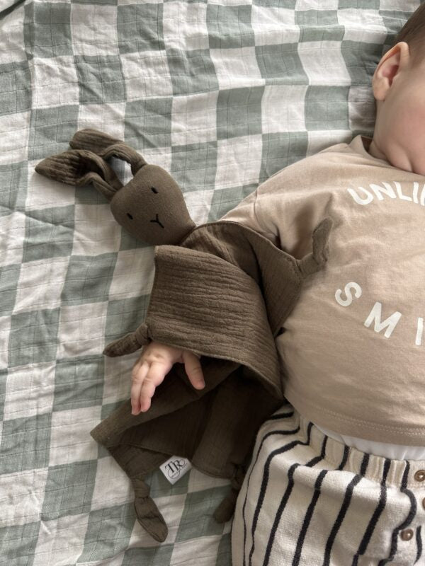 Muslin Bunny Comforter - Khaki Green