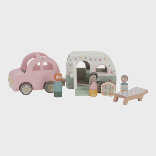 Wooden Toy Car & Caravan FSC