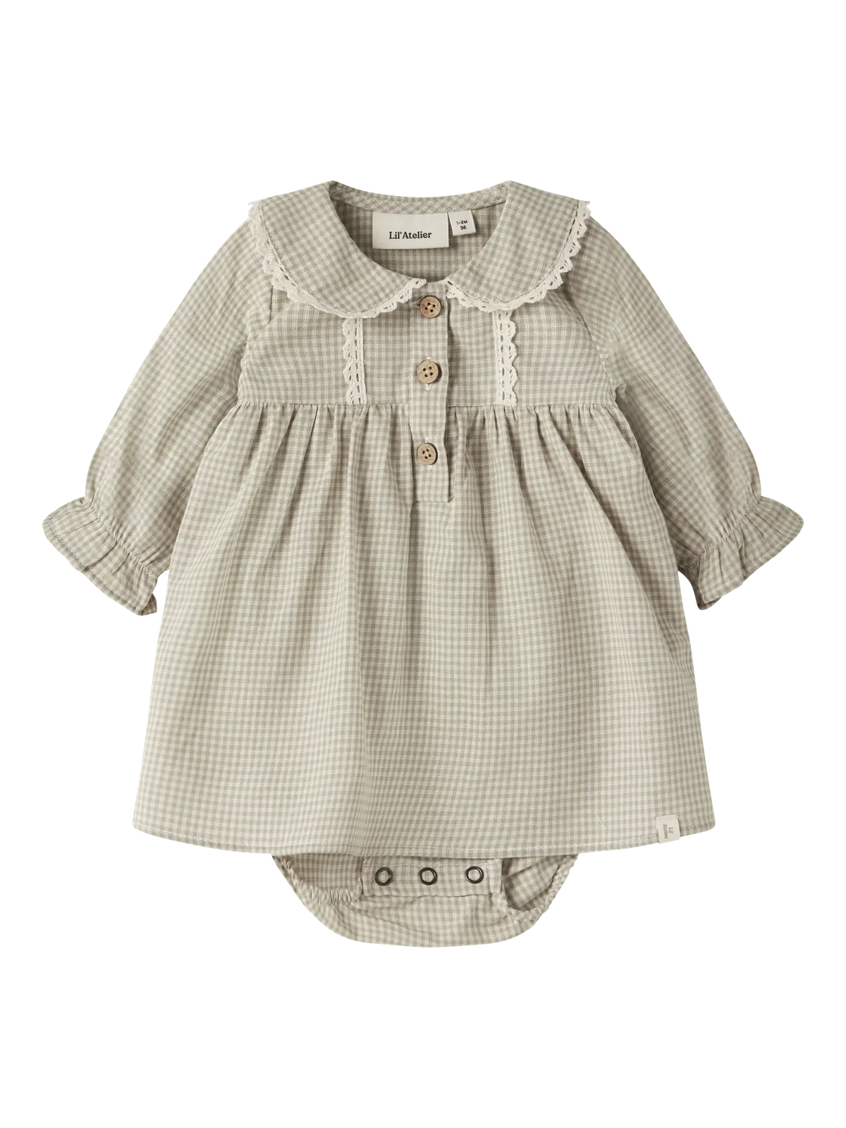 Checked Dress - Moss Gray