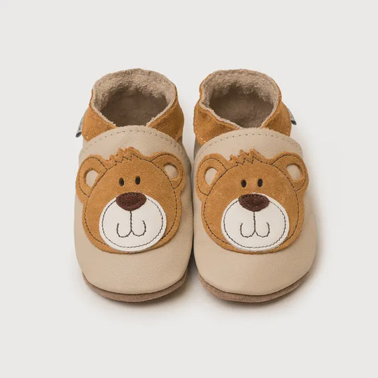 Baby & Toddler Leather Shoes - Suede Soles - Teddy Bear