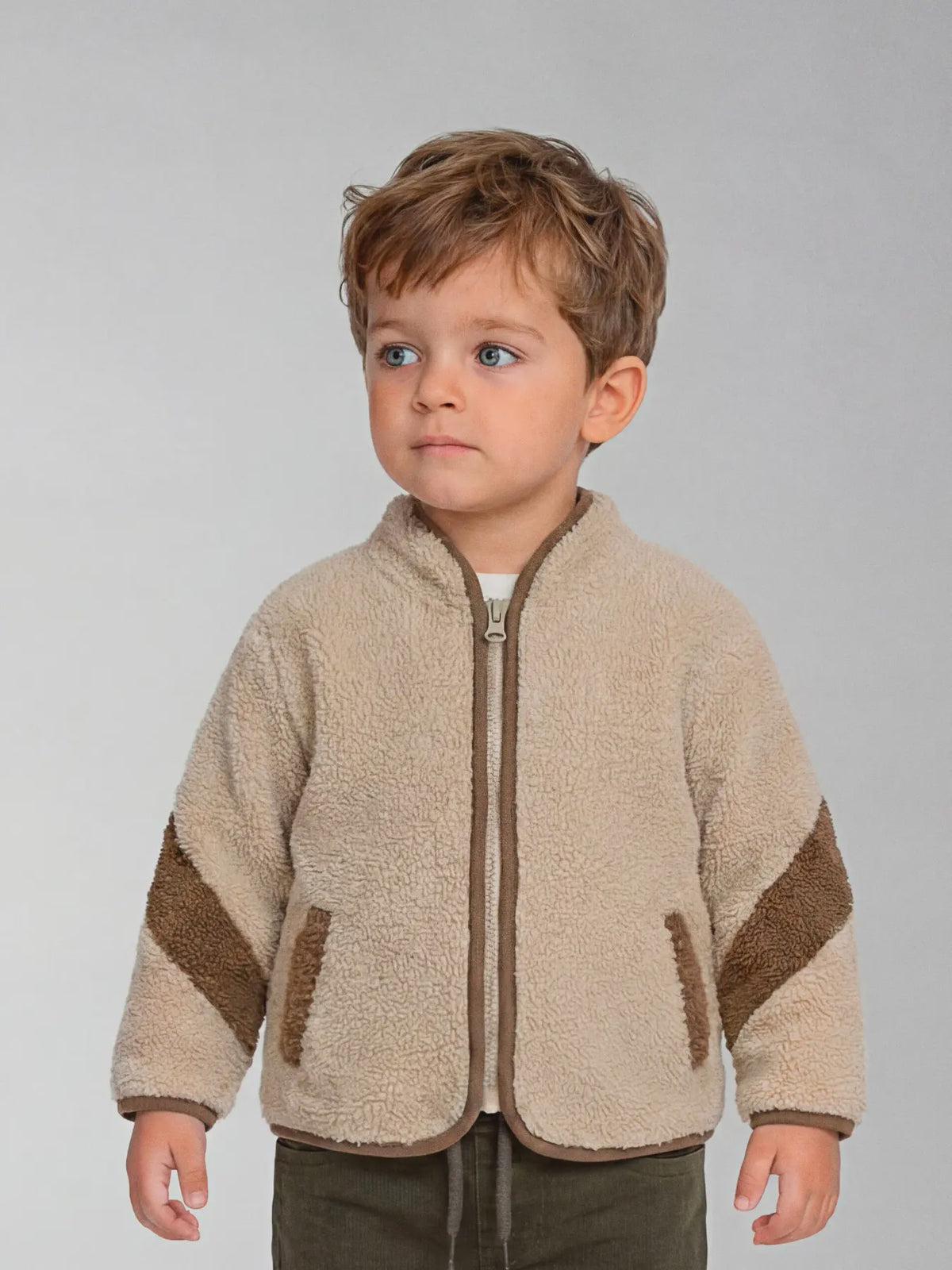 Cream & Walnut Teddy Fleece