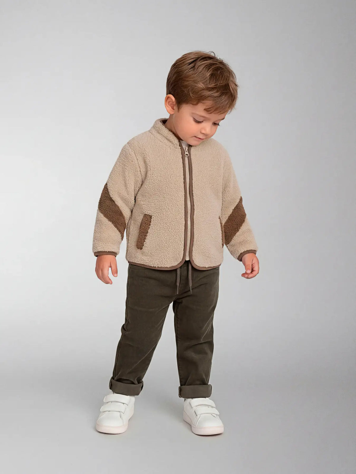 Cream & Walnut Teddy Fleece