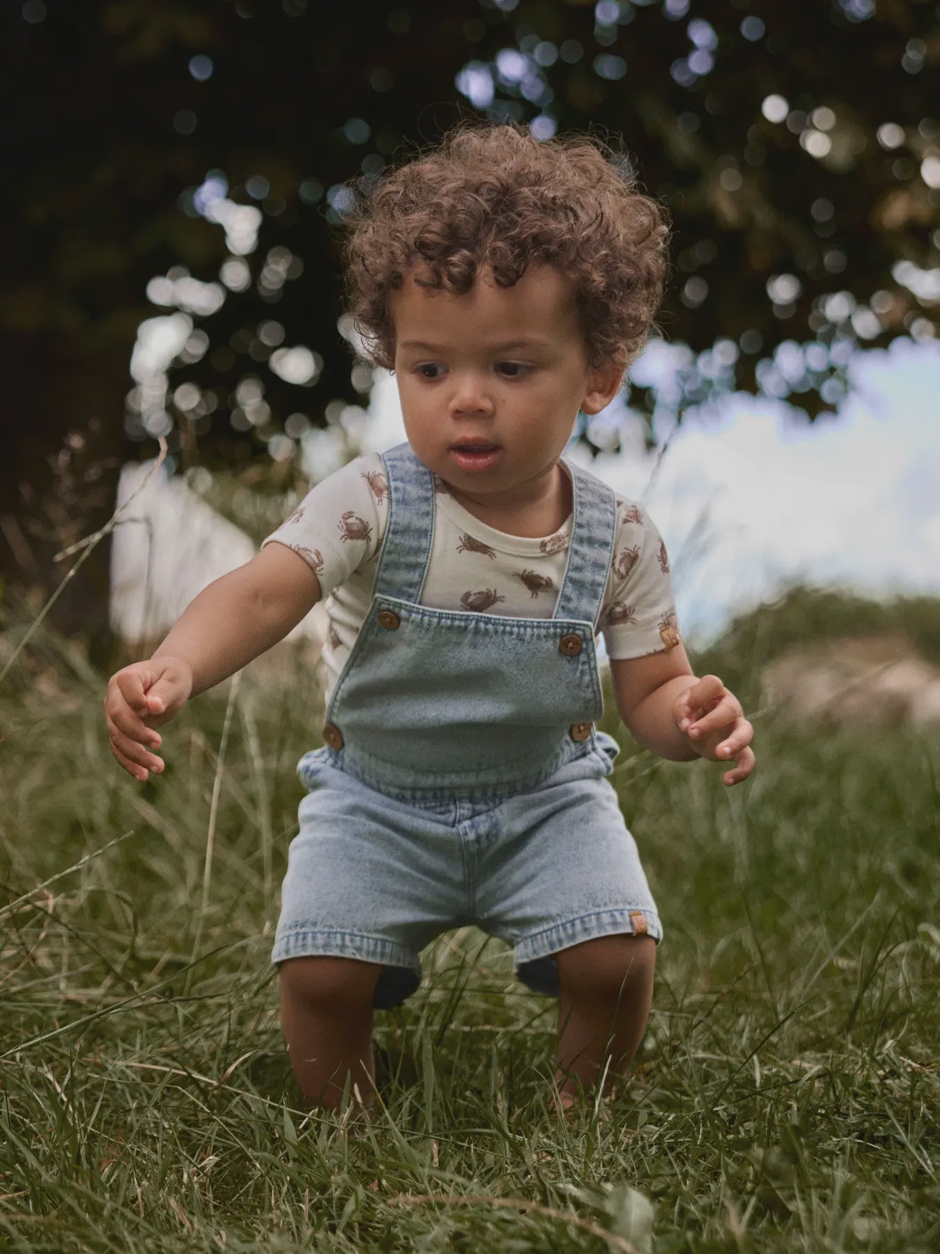 Denim Dungaree Shorts