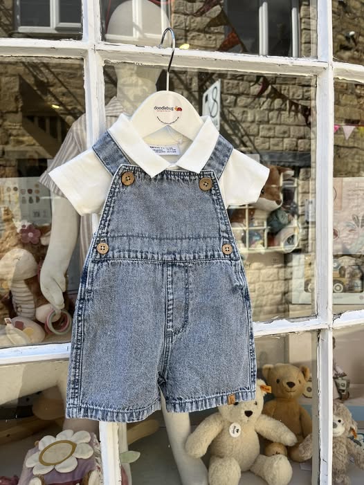Denim Dungaree Shorts