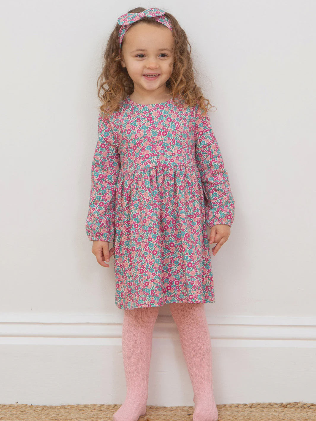 Ditsy Tales Dress - Pink (GOTS)
